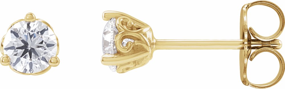 14K Yellow 1/2 CT Lab-Grown Diamond Scroll Earrings