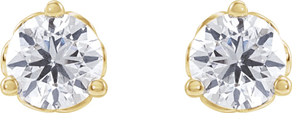 14K Yellow 1/2 CT Lab-Grown Diamond Scroll Earrings