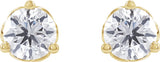 14K Yellow 1/2 CT Lab-Grown Diamond Scroll Earrings