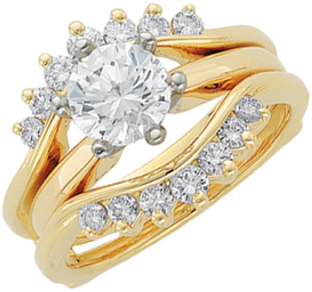 14K Yellow 1/2 CTW Natural Diamond Ring Guard