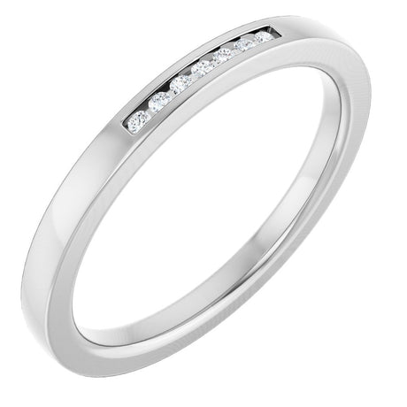 10K White Gold .03 CTW Natural Diamond Anniversary Band
