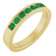 14K Yellow Gold Lab-Grown Emerald Anniversary Band