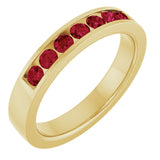 14K Yellow Gold Lab-Grown Ruby Anniversary Band