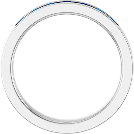14K White Gold Lab-Grown Sapphire Anniversary Band
