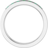 14K White Gold Lab-Grown Emerald Anniversary Band