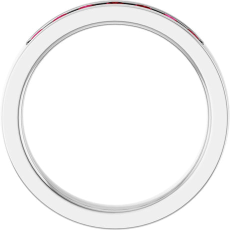 14K White Gold Lab-Grown Ruby Anniversary Band