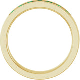14K Yellow Gold Lab-Grown Emerald Anniversary Band