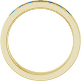 14K Yellow Gold Lab-Grown Sapphire Anniversary Band