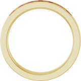 14K Yellow Gold Lab-Grown Ruby Anniversary Band