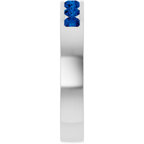 14K White Gold Lab-Grown Sapphire Anniversary Band