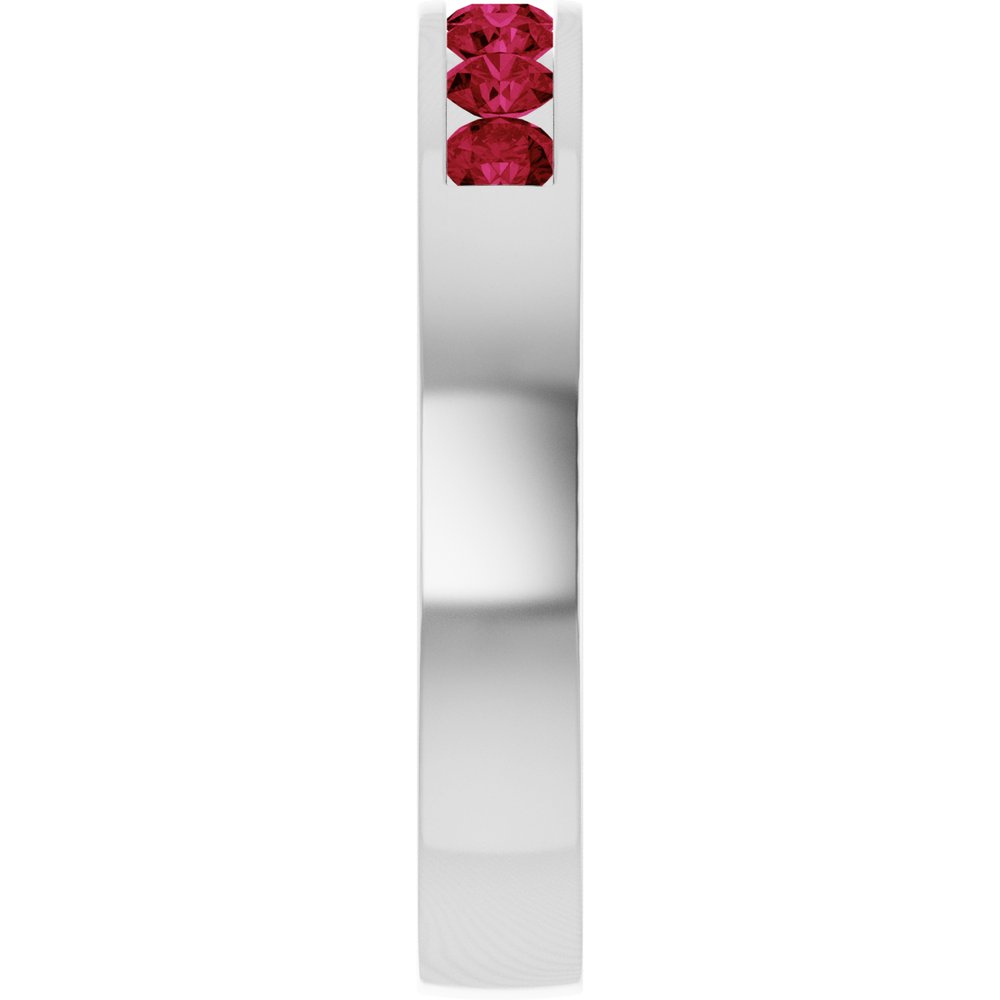 14K White Gold Lab-Grown Ruby Anniversary Band