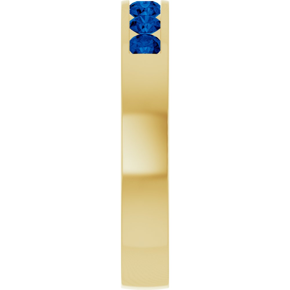 14K Yellow Gold Lab-Grown Sapphire Anniversary Band