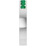 14K White Gold Lab-Grown Emerald Anniversary Band