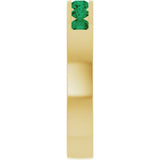 14K Yellow Gold Lab-Grown Emerald Anniversary Band