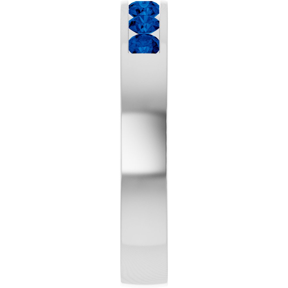 14K White Gold Lab-Grown Sapphire Anniversary Band