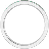 14K White Gold Lab-Grown Emerald Anniversary Band