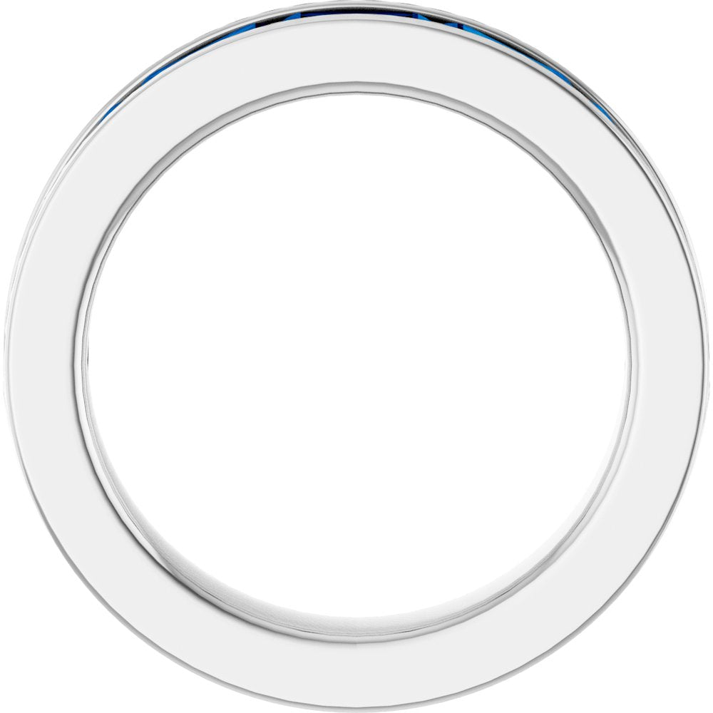 14K White Gold Lab-Grown Sapphire Anniversary Band