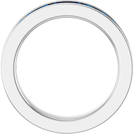 14K White Gold Lab-Grown Sapphire Anniversary Band