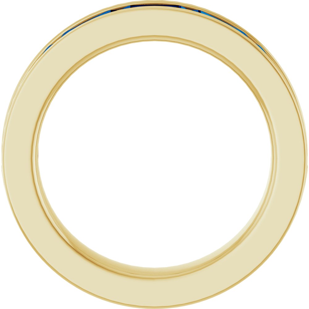 14K Yellow Gold Lab-Grown Sapphire Anniversary Band
