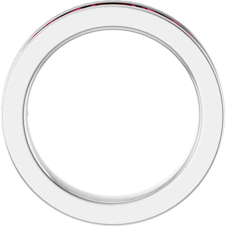 14K White Gold Lab-Grown Ruby Anniversary Band