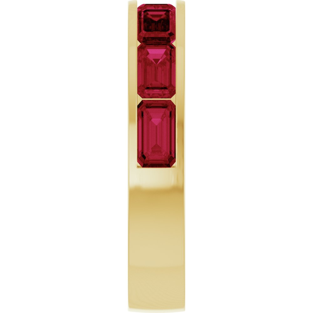 14K Yellow Gold Lab-Grown Ruby Anniversary Band
