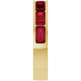 14K Yellow Gold Lab-Grown Ruby Anniversary Band