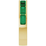 14K Yellow Gold Lab-Grown Emerald Anniversary Band