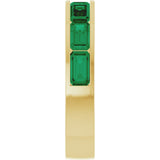 14K Yellow Gold Lab-Grown Emerald Anniversary Band