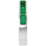14K White Gold Lab-Grown Emerald Anniversary Band