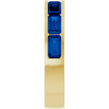14K Yellow Gold Lab-Grown Sapphire Anniversary Band