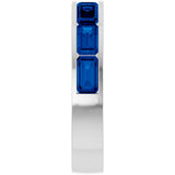 14K White Gold Lab-Grown Sapphire Anniversary Band