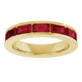 14K Yellow Gold Lab-Grown Ruby Anniversary Band