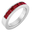 14K White Gold Lab-Grown Ruby Anniversary Band