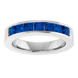 14K White Gold Lab-Grown Sapphire Anniversary Band