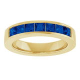 14K Yellow Gold Lab-Grown Sapphire Anniversary Band