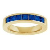 14K Yellow Gold Lab-Grown Sapphire Anniversary Band