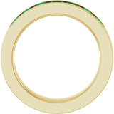 14K Yellow Gold Lab-Grown Emerald Anniversary Band