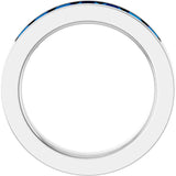 14K White Gold Lab-Grown Sapphire Anniversary Band