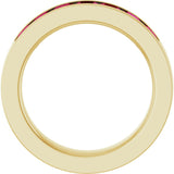 14K Yellow Gold Lab-Grown Ruby Anniversary Band