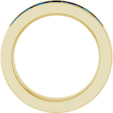 14K Yellow Gold Lab-Grown Sapphire Anniversary Band