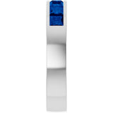 14K White Gold Lab-Grown Sapphire Anniversary Band