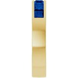 14K Yellow Gold Lab-Grown Sapphire Anniversary Band