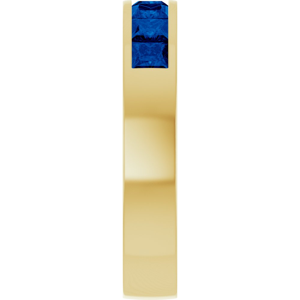 14K Yellow Gold Lab-Grown Sapphire Anniversary Band