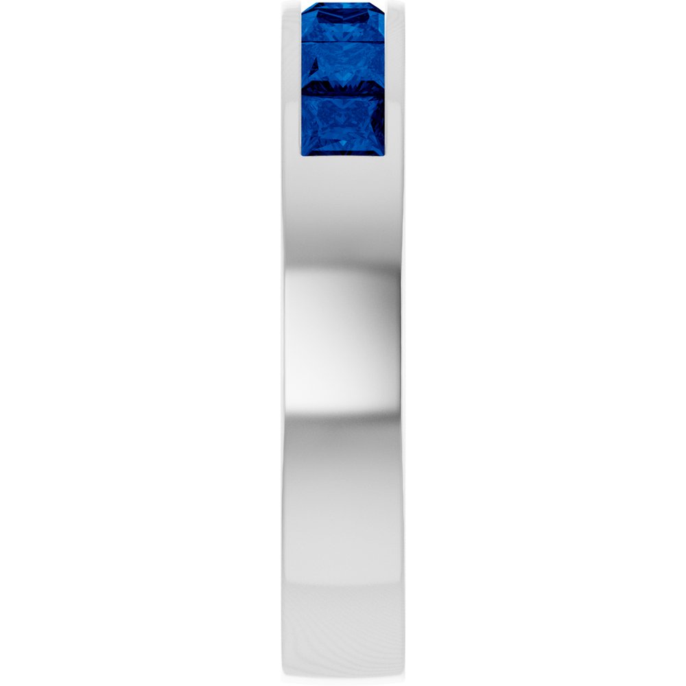 14K White Gold Lab-Grown Sapphire Anniversary Band