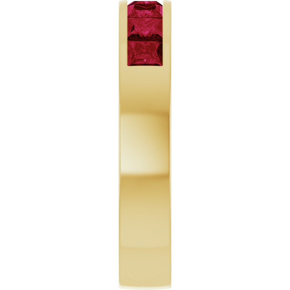 14K Yellow Gold Lab-Grown Ruby Anniversary Band