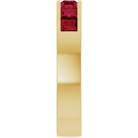 14K Yellow Gold Lab-Grown Ruby Anniversary Band