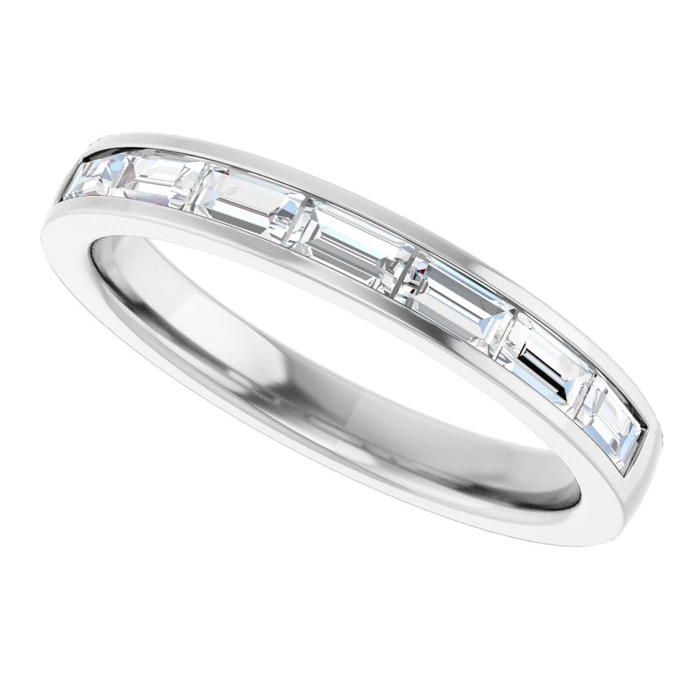 10K White Gold 3/4 CTW Lab-Grown Diamond Anniversary Band