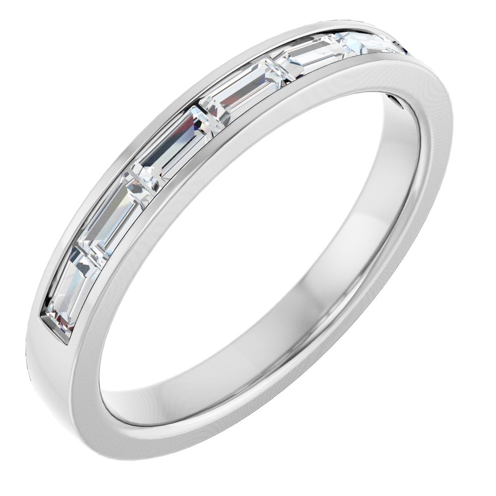 10K White Gold 3/4 CTW Lab-Grown Diamond Anniversary Band