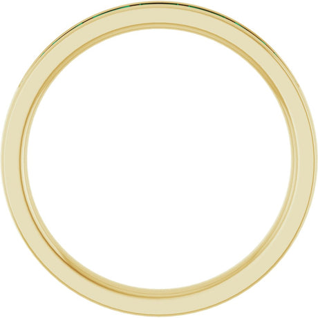 14K Yellow Gold Lab-Grown Emerald Anniversary Band