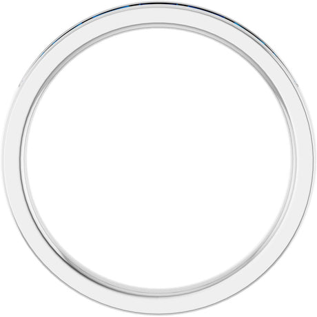 14K White Gold Lab-Grown Sapphire Anniversary Band